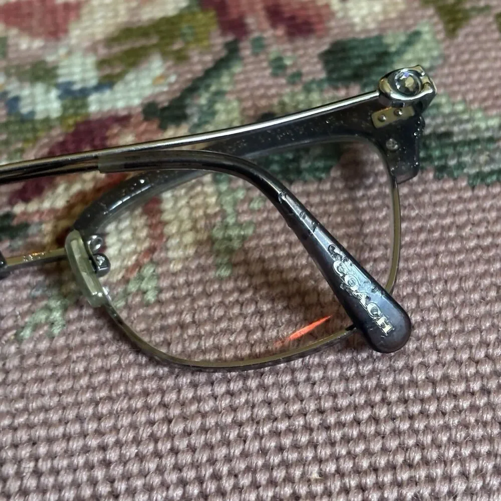 COACH 5104B T 9004 gunmetal sparkle logo cat eye eyeglasses frames Retro Whimsy